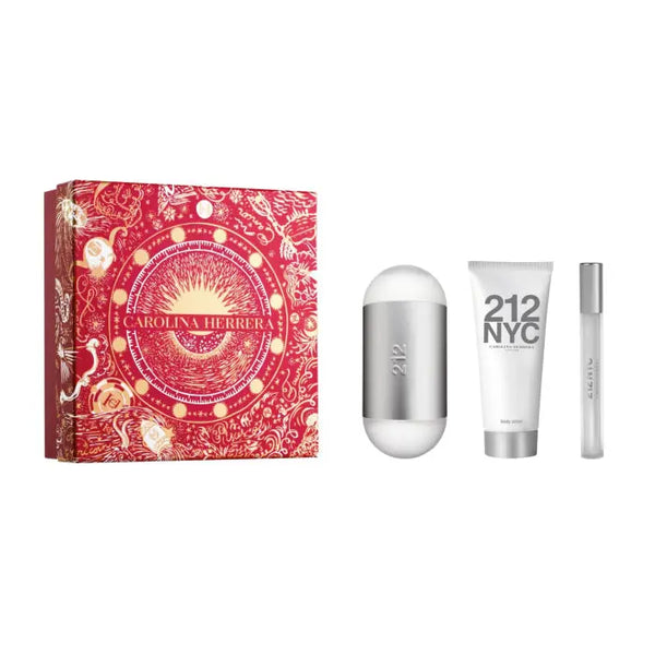 Carolina Herrera 212 Nyc Eau De Toilette Spray 100ml Set 3-teilig Weihnachten 2023