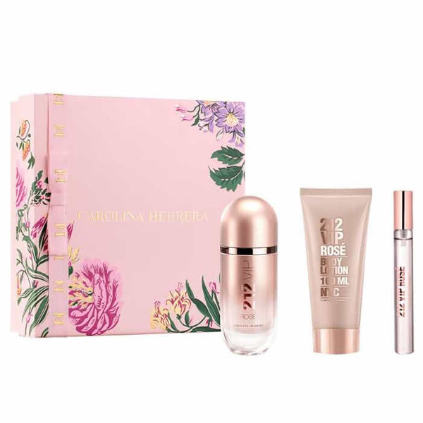 Carolina Herrera 212 Vip Rose Eau de Parfüm Spray 80 ml Set 3 Stück