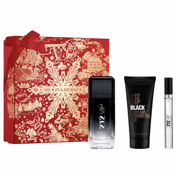 Carolina Herrera 212 Vip Black Men Eau de Parfum Spray 100ml Set 3 Stück