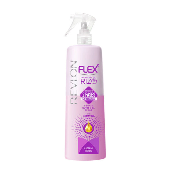 Revlon Flex 2 Stage No Rinse Conditioner mit Keratin für lockiges Haar, Spray, 400 ml