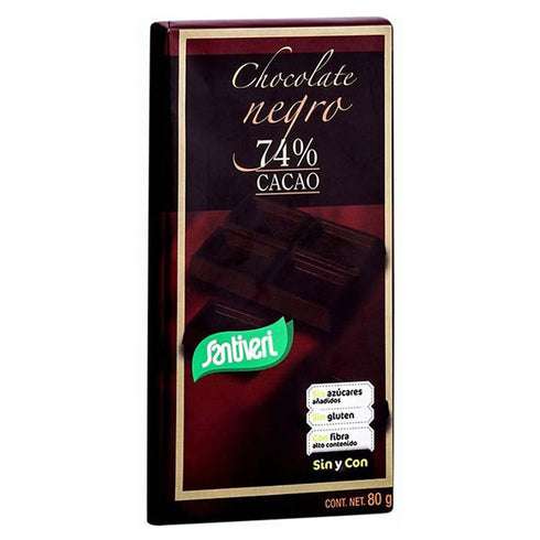 Santiveri Dark Chocolate 74% Cocoa 80g - Jag Couture Beauty