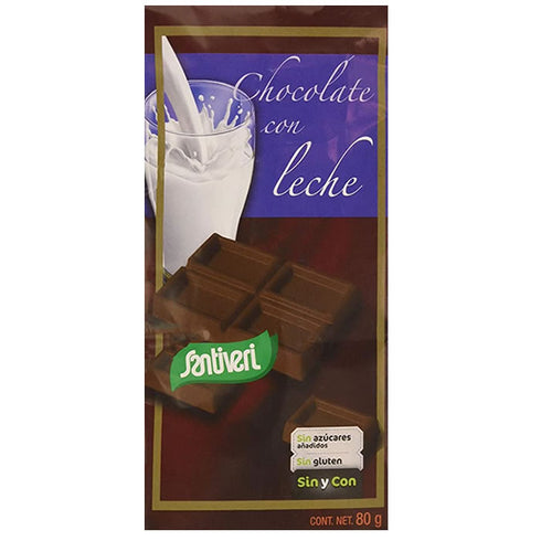Santiveri Milk Chocolate + Maltitol 80g - Jag Couture Beauty