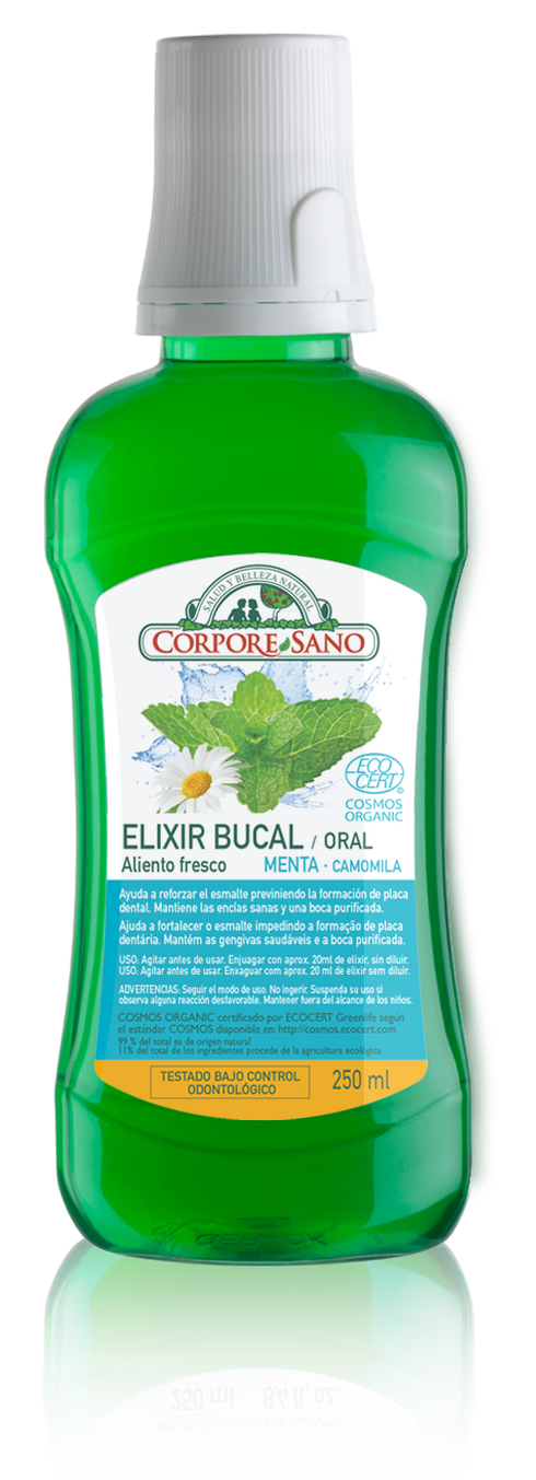 Corpore Elixir Bucal Cosmos Organic 250ml Menta Camomila - Jag Couture Beauty