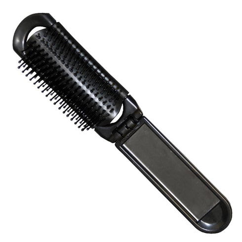 Eurostil Plegable Negro Negro Cepillo De Pelo Con Espejo Negro Negro 1un Jag Couture Beauty