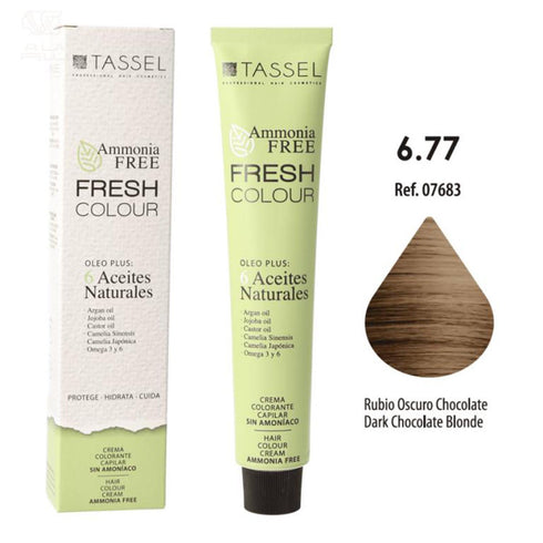 Eurostil Fresh Colour Crema Decolorante 6,77 Rubio Oscuro Chocolate Sin Amoniaco 1un - Jag Couture Beauty