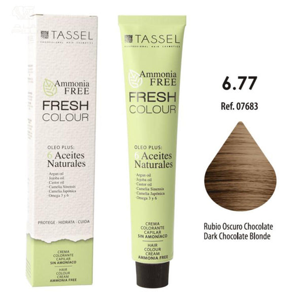 Eurostil Fresh Colour Crema Decolorante 6,77 Rubio Oscuro Chocolate Sin Amoniaco 1un - Jag Couture Beauty
