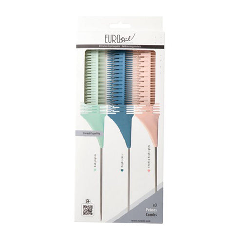 Eurostil Colores Set Peines Mechas 3un - Jag Couture Beauty