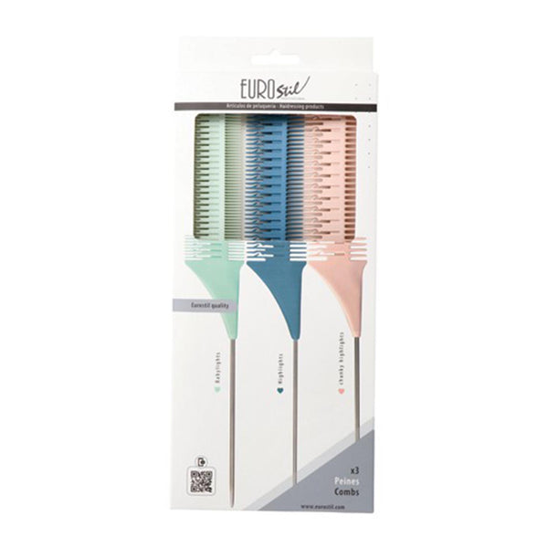 Eurostil Colores Set Peines Mechas 3un - Jag Couture Beauty