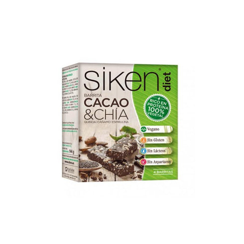 Siken Sikendiet Cocoa and Chia Vegetable Protein 4 Units Of 36g - Jag Couture Beauty
