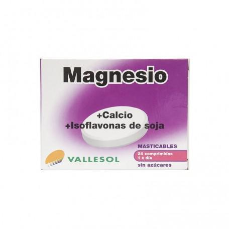 Vallesol Magnesium Calcium Isoflavones 24 Chewable Tablets - Jag Couture Beauty