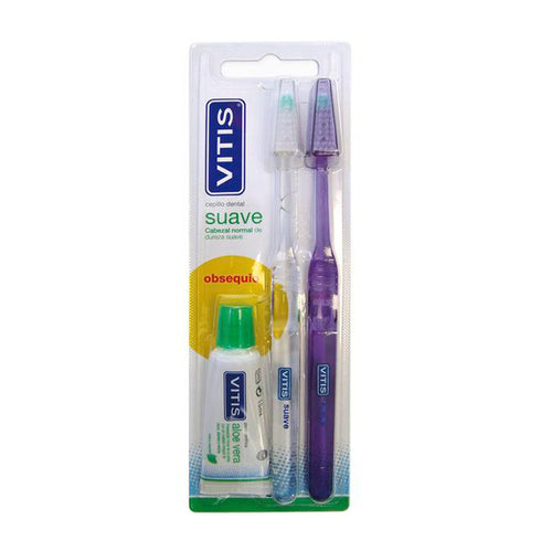 Pack Vitis Soft Toothbrush 2U Vitis Toothpaste 15ml Free - Jag Couture Beauty