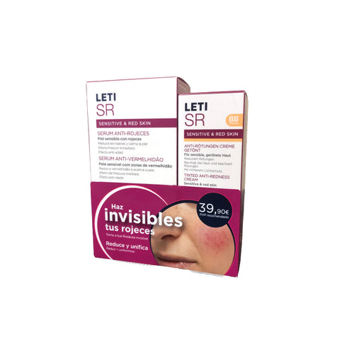 Leti Sr Anti Redness Serum 30ml+Leti Sr BB Cream With Colour Spf20 40ml Set 2 Pieces - Jag Couture Beauty