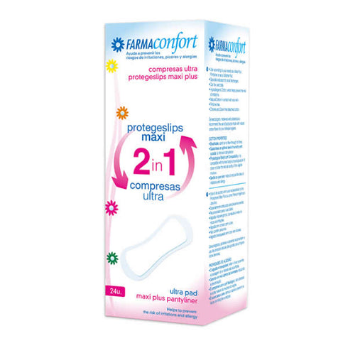 FarmaConfort Pantyliners Maxi 2in1 Sanitary Napkin Ultra 24 Units - Jag Couture Beauty