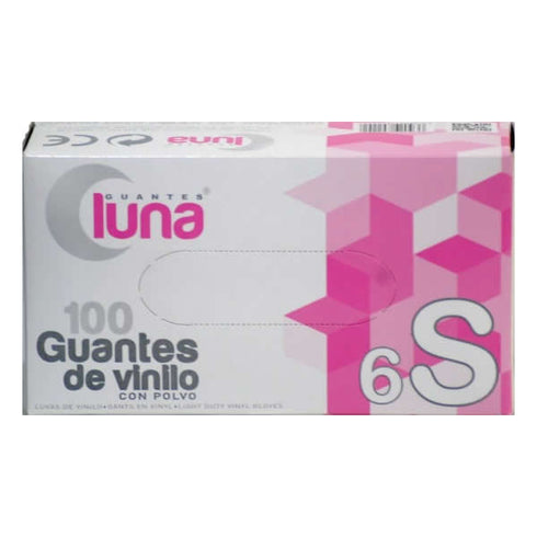 Guantes Luna Vinyl Gloves Size S 100 Units - Jag Couture Beauty