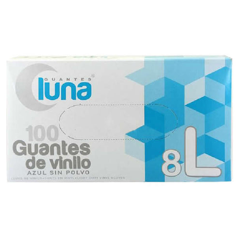 Guantes Luna Vinyl Gloves Size L 100 Units - Jag Couture Beauty