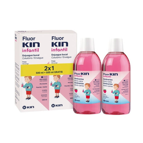 Kin Fluorkin Strawberry Children's Mouthwash 2x500ml - Jag Couture Beauty
