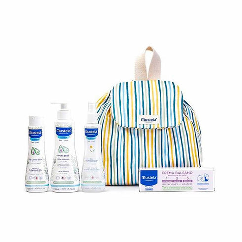 Mustela Little Moments Striped Backpack Set 5 Pieces - Jag Couture Beauty