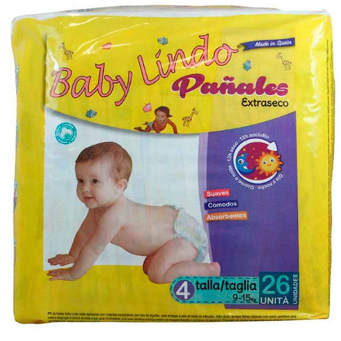 Baby Lindo Diapers T4 9-15 Kg 26 Units Jag Couture Beauty