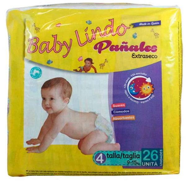 Baby Lindo Diapers T4 9-15 Kg 26 Units Jag Couture Beauty
