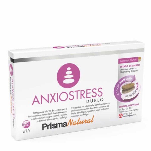 Prisma Natural Anxiostress Duplo 15 Bilayer Tablets Jag Couture Beauty