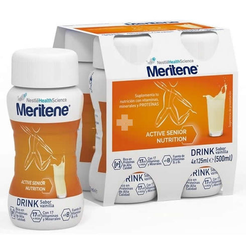 Meritene Active Senior Nutrition Drink Sabor Vainilla 4x125ml - Jag Couture Beauty