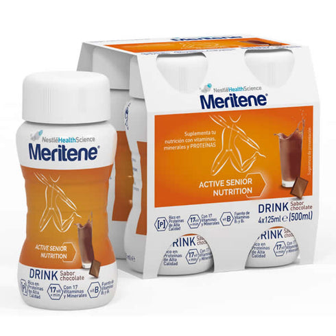 Meritene Active Senior Nutrition Drink Sabor Chocolate 4x125ml - Jag Couture Beauty