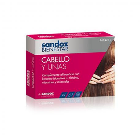 Sandoz Bienestar Cabello y Uñas Complemento Alimenticio 90 Cápsulas Jag Couture Beauty