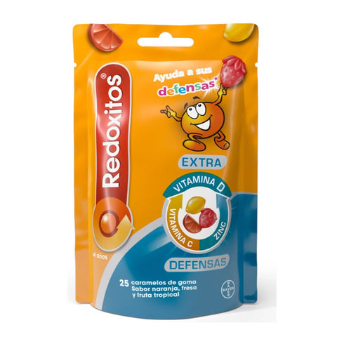 Redoxitos Extra Defenses 25 Gummy Candies Orange, Strawberry, And Tropical Fruit Flavor - Jag Couture Beauty