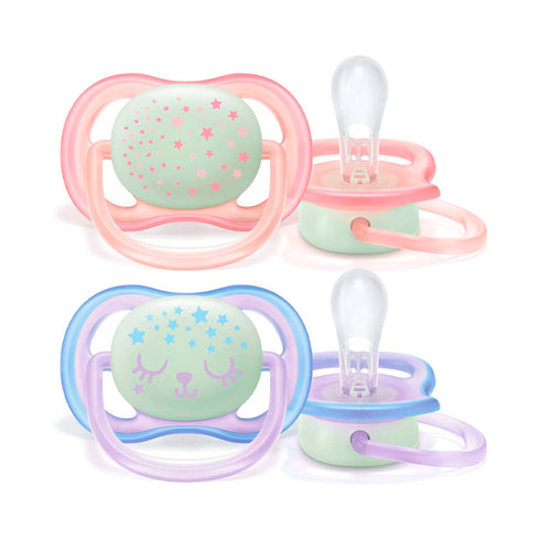 Avent Girl Ultra Air Nighttime Pacifier 0-6 Months 2U - Jag Couture Beauty