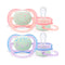 Avent Girl Ultra Air Nighttime Pacifier 0-6 Months 2U - Jag Couture Beauty