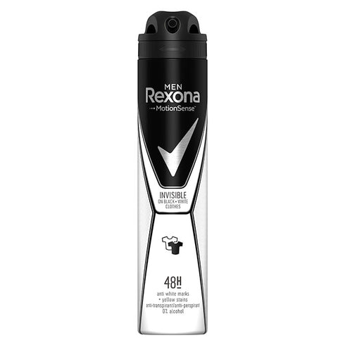 Rexona Men Motion Sense Deodorant Invisible Black & White Spray 200ml - Jag Couture Beauty