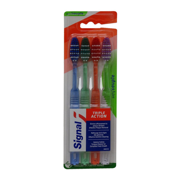 Signal Triple Action Cepillo De Dientes Pack 4un - Jag Couture Beauty