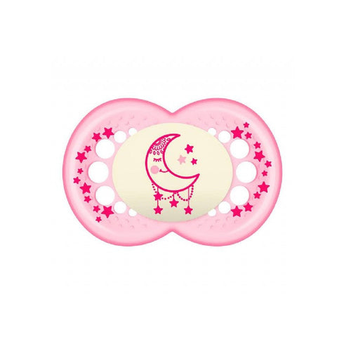 Mam Baby Dummy Original Night 6+ Silicone Pink Jag Couture Beauty
