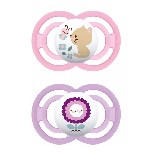 Mam Perfect +6M Silicone Pacifier Pink/Purple 2 Units - Jag Couture Beauty