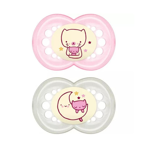 Mam Baby Dummy Original Nighttime 0+ Silicone Pink 2U - Jag Couture Beauty