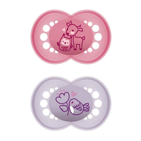 Mam Original Pure Silicone Pacifier +16 Months Pink/Lilac 2 Units - Jag Couture Beauty