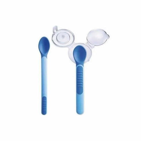 Mam Heat Sensitive Spoon 2 Units Blue - Jag Couture Beauty