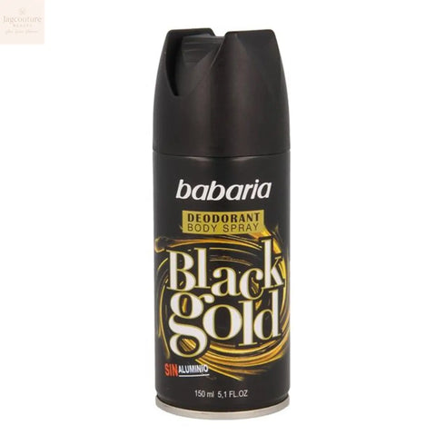 Babaria Black Gold Deodorant Spray 150ml+50ml Free Jag Couture Beauty