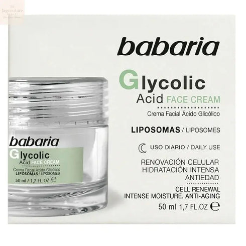 Babaria Glycolic Acid Face Cream Cell Renewal 50ml Jag Couture Beauty
