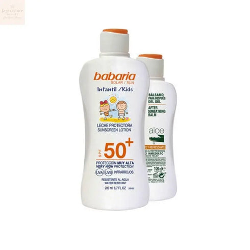 Babaria Sun Kids Sunscreen Lotion Water Resistant Spf50 200ml Set 2 Pieces Jag Couture Beauty