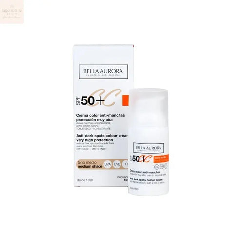 Bella Aurora CC Anti-Spot Cream Spf50 Medium Tone 30ml Jag Couture Beauty
