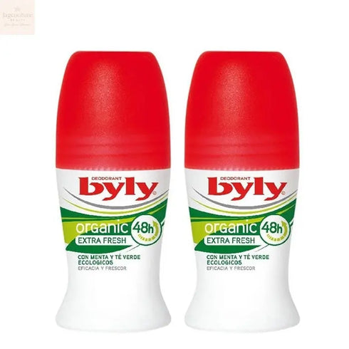 Byly Organic Extra Fresh Roll On Deodorant 2x50ml Jag Couture Beauty