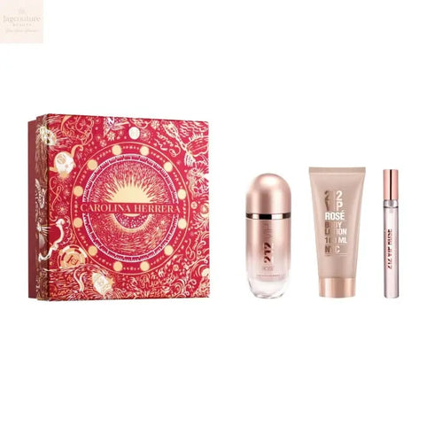 Carolina Herrera 212 Vip Rose Eau De Perfume Spray 80ml Set 3 Pieces Christmas 2023 Jag Couture Beauty