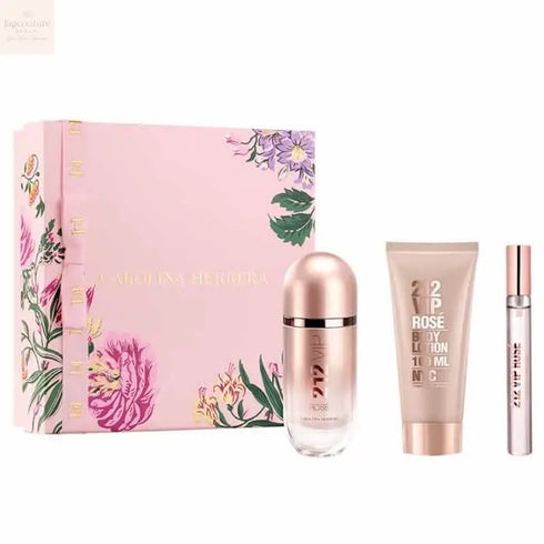 Carolina Herrera 212 Vip Rose Eau De Perfume Spray 80ml Set 3 Pieces - Jag Couture Beauty