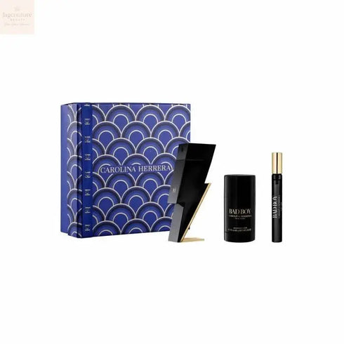 Carolina Herrera Bad Boy Eau De Toilette Spray 100ml Set 3 Pieces - Jag Couture Beauty