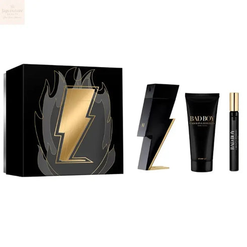Carolina Herrera Bad Boy Eau de Toilette Spray 100ml Set 3 Pieces Jag Couture Beauty