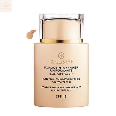 Collistar Even Finish Foundation Plus Primer 24h Perfect Skin Spf15 03 Sand 35ml - Jag Couture Beauty