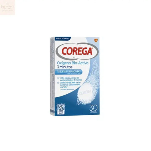 Corega Active Oxygen 3 Minutes 30 Tablets - Jag Couture Beauty