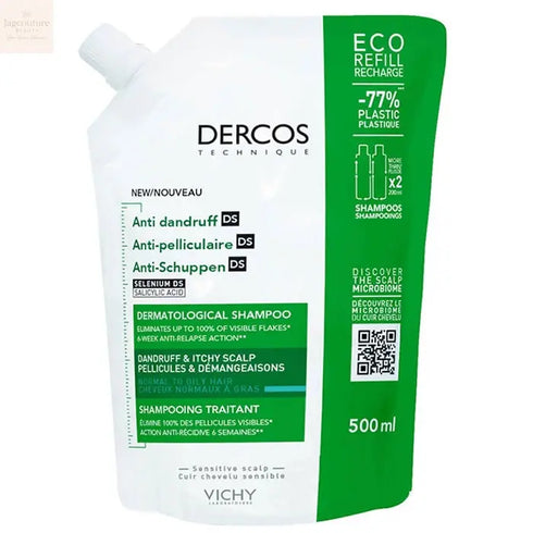 Dercos Anti-dandruff Shampoo Normal To Oily Hair Ecorefill 500ml Jag Couture Beauty