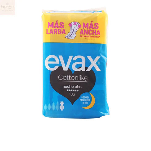 Evax Cottonlike Night With Wings Sanitary Towels 18 Units - Jag Couture Beauty